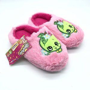 Shopkins Toddler Girls Slippers Faux Fur Slip On Pink Apple Blossom 11-12